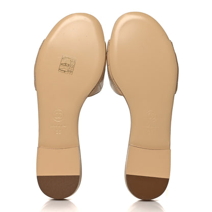 Chanel Lambskin Quilted CC Turnlock Sandals 36 Beige 5 of 9