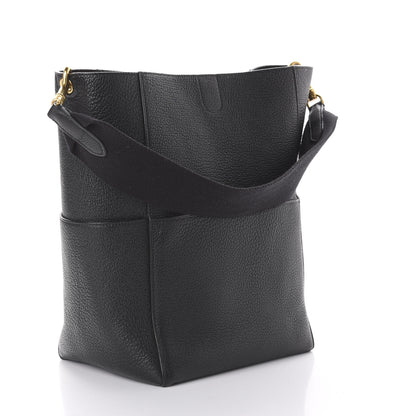 Celine Soft Grained Calfskin Sangle Bucket Bag Black 3 of 10