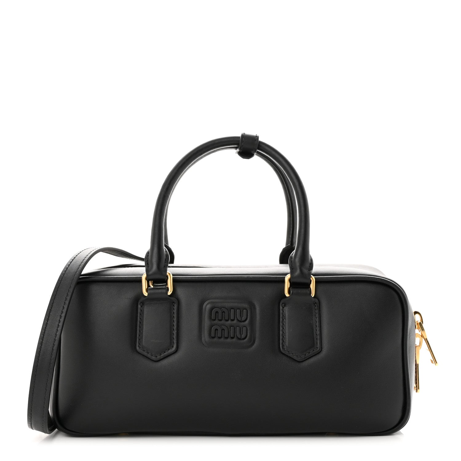Miu Miu Calfskin Arcadie Top Handle Bag Black 1 of 11