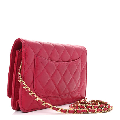 Chanel Caviar Quilted 2.55 Reissue Wallet On Chain WOC Dark Pink 3 of 11