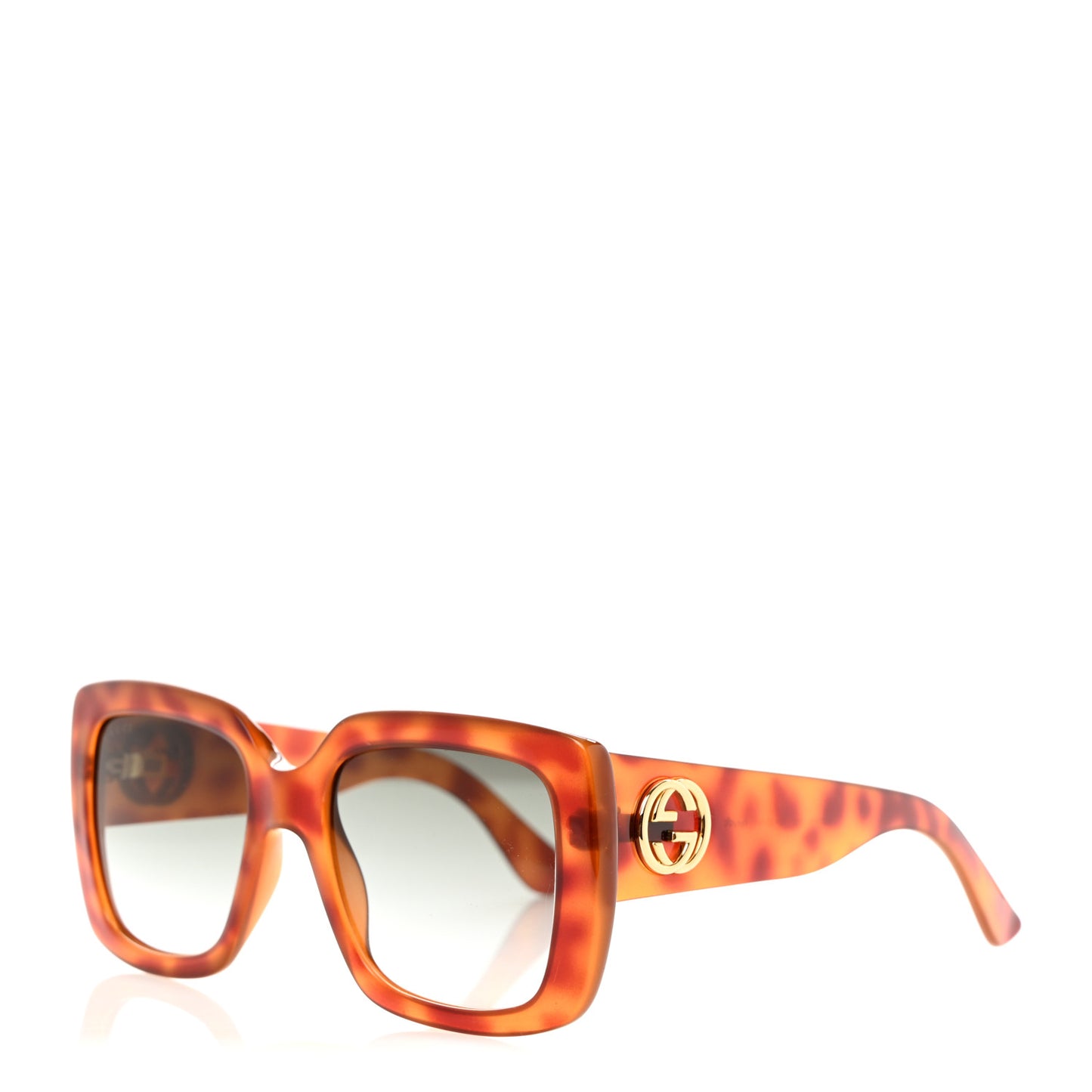 Acetate Square Frame Sunglasses GG0141S Tortoise