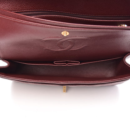 Chanel Caviar Quilted Medium Double Flap Dark Red 5 of 12
