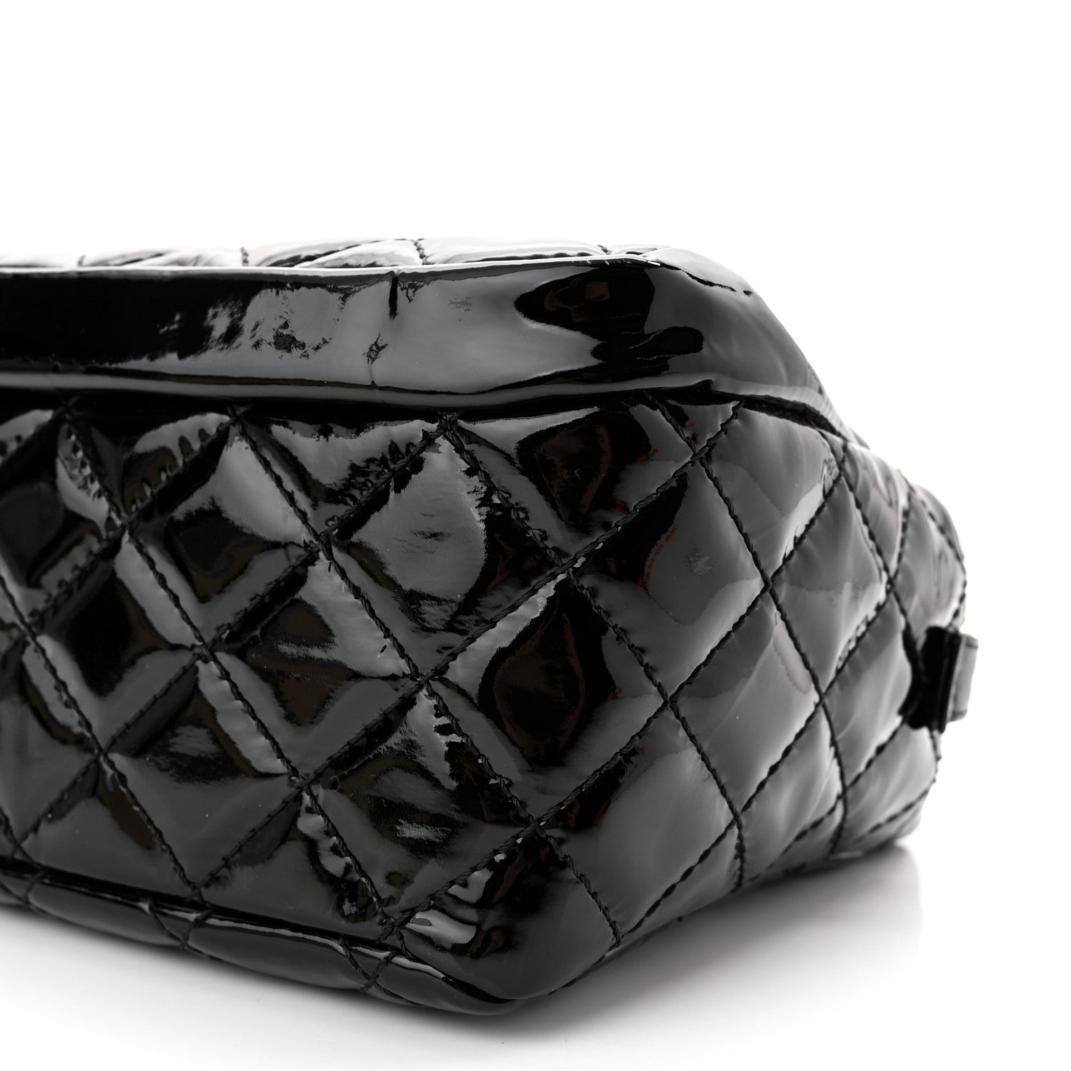 Chanel Patent Quilted Bowler Bag Black 10 of 10