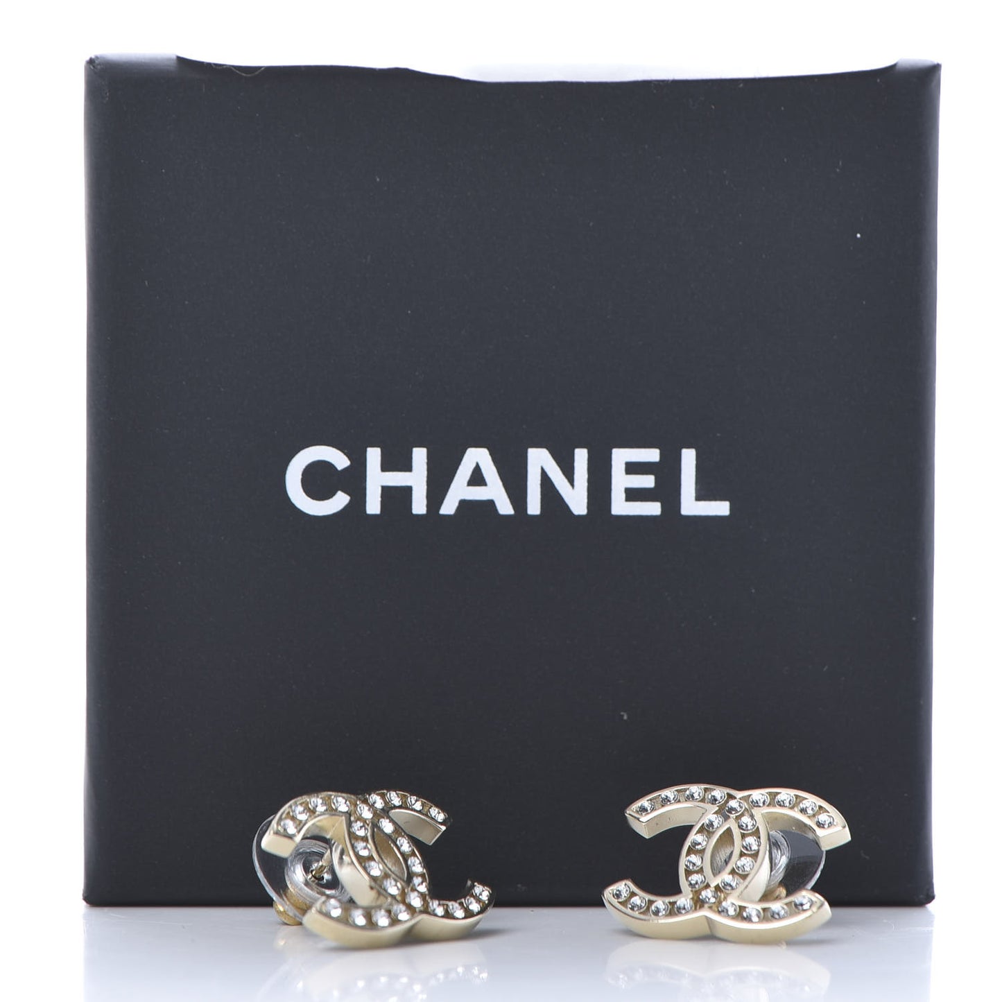 Crystal CC Large Earrings Gold