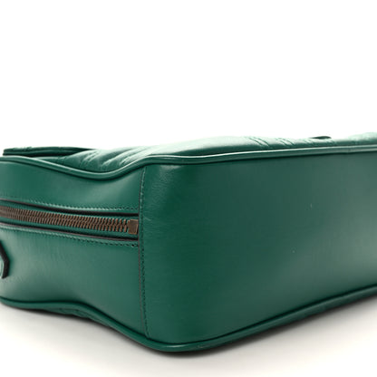 Gucci Calfskin Matelasse Sylvie Web Small GG Marmont Top Handle Shoulder Bag Emerald 8 of 12