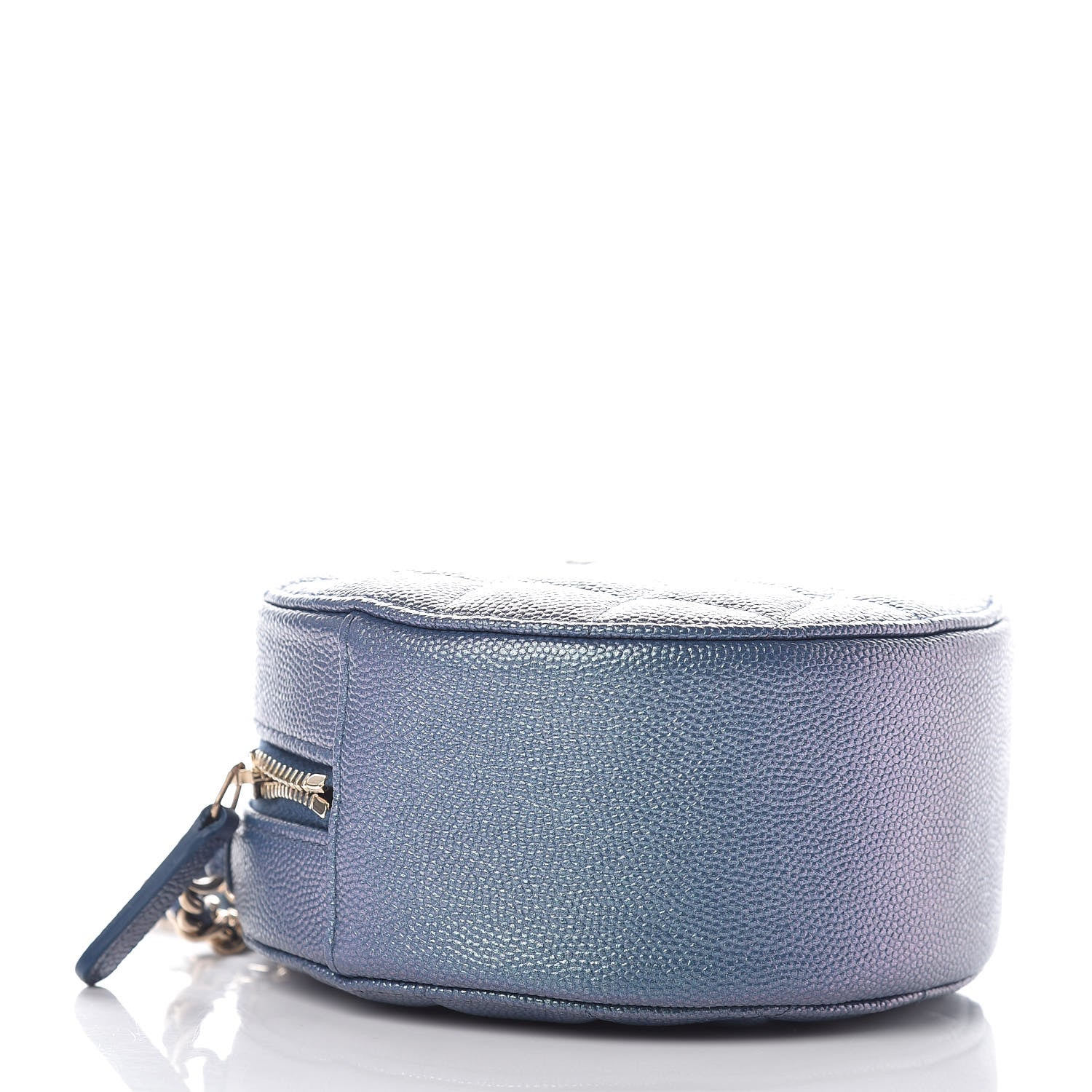 Chanel Iridescent Caviar Quilted Round Clutch With Chain Blue 4 of 10