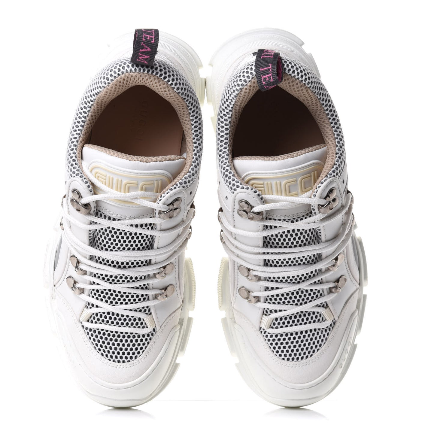 X SEGA Mesh Calfskin Suede Womens Flashtrek Sneakers 39.5 Great White
