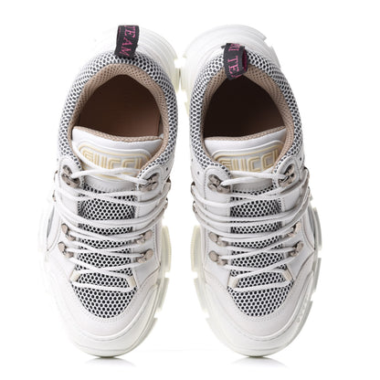 Gucci X SEGA Mesh Calfskin Suede Womens Flashtrek Sneakers 39.5 Great White 6 of 10