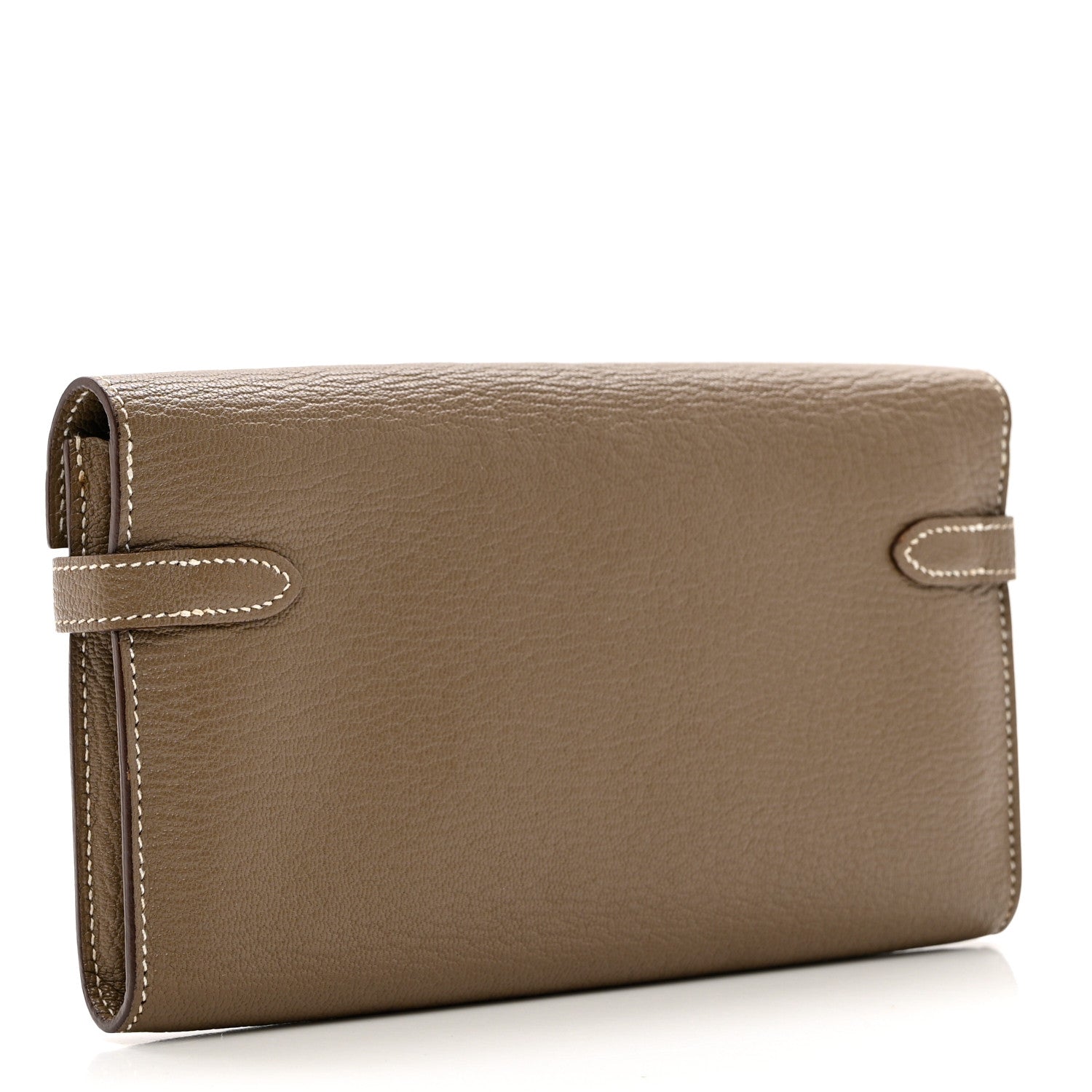 Hermes Chevre Mysore Kelly Longue Wallet Etoupe 3 of 7