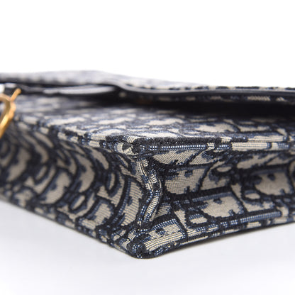 Christian Dior Oblique Saddle Chain Pouch Blue 9 of 9