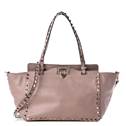 Valentino Garavani Vitello Small Rockstud Tote Poudre 1 of 12