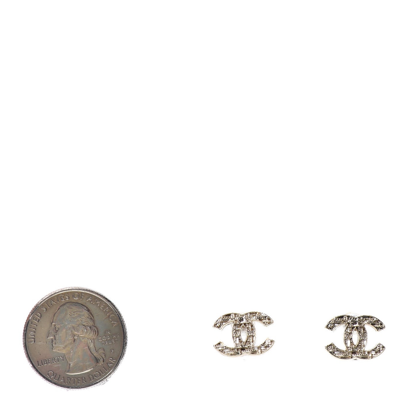 Tweed Effect CC Earrings Gold