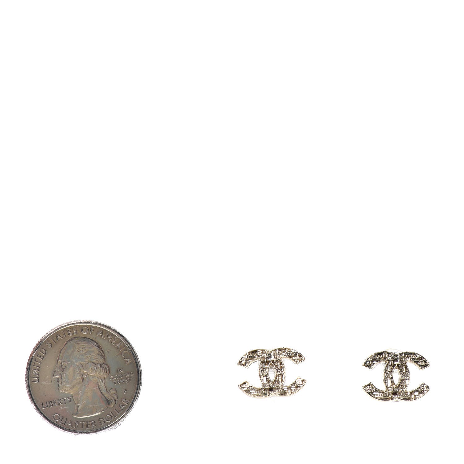Chanel Tweed Effect CC Earrings Gold 2 of 4