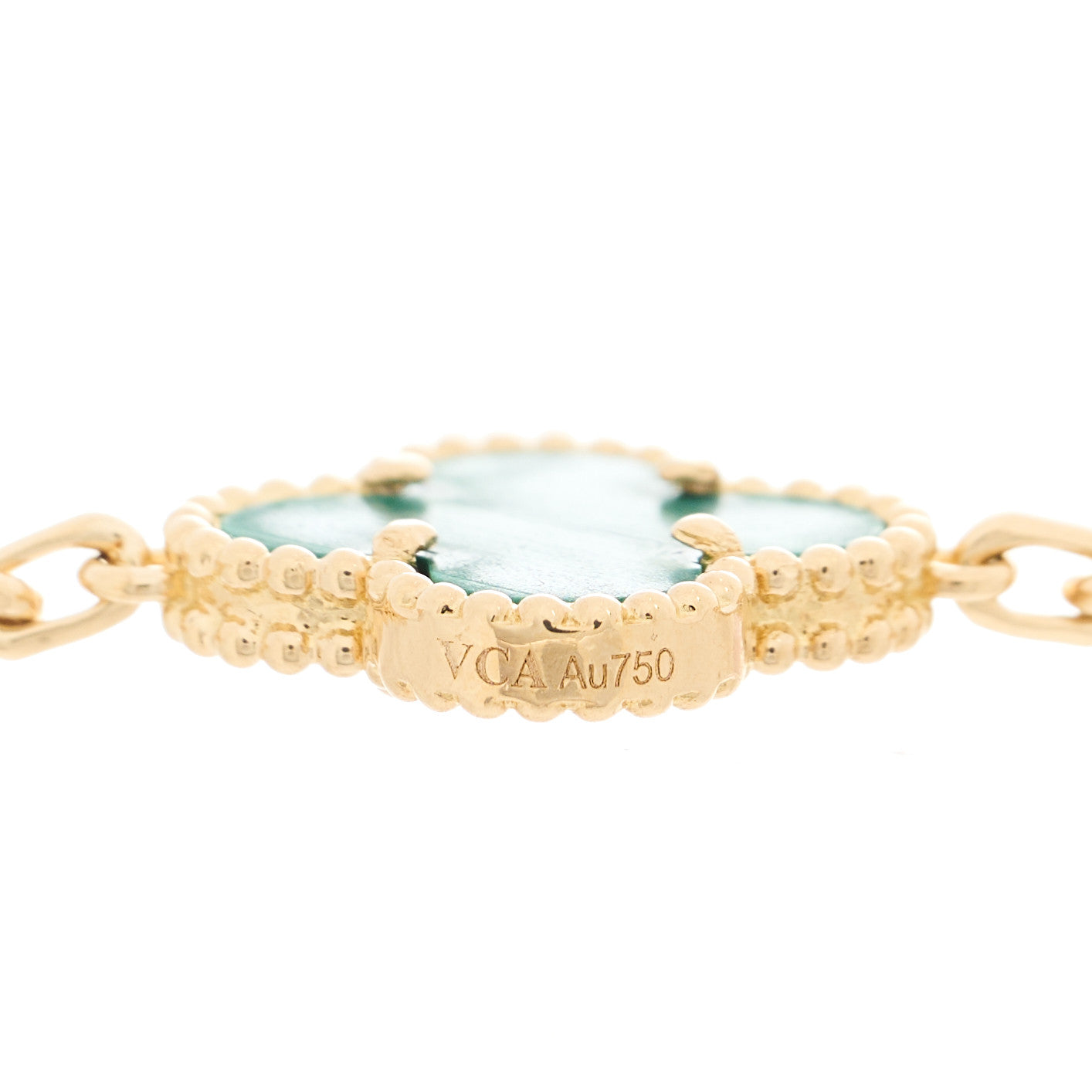 Van Cleef & Arpels 18K Yellow Gold Malachite 5 Motifs Vintage Alhambra Bracelet 3 of 10