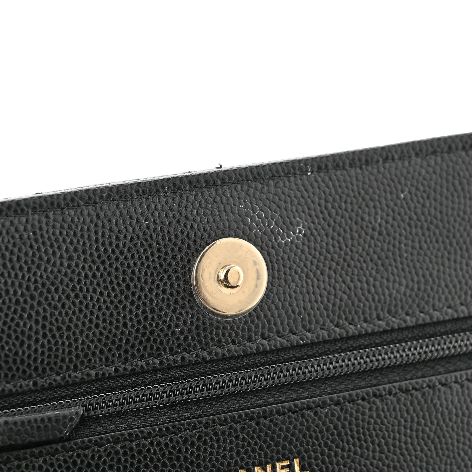 Chanel Caviar Quilted Crystal CC Wallet On Chain WOC Black 12 of 12