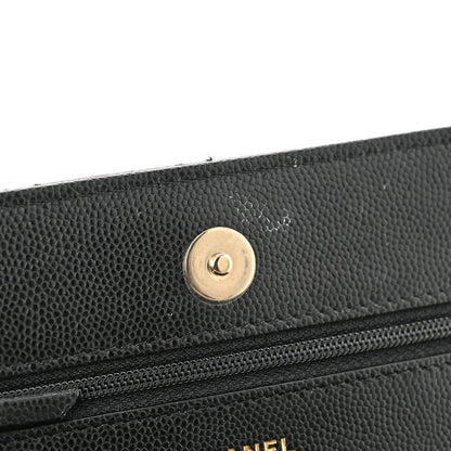 Chanel Caviar Quilted Crystal CC Wallet On Chain WOC Black 12 of 12