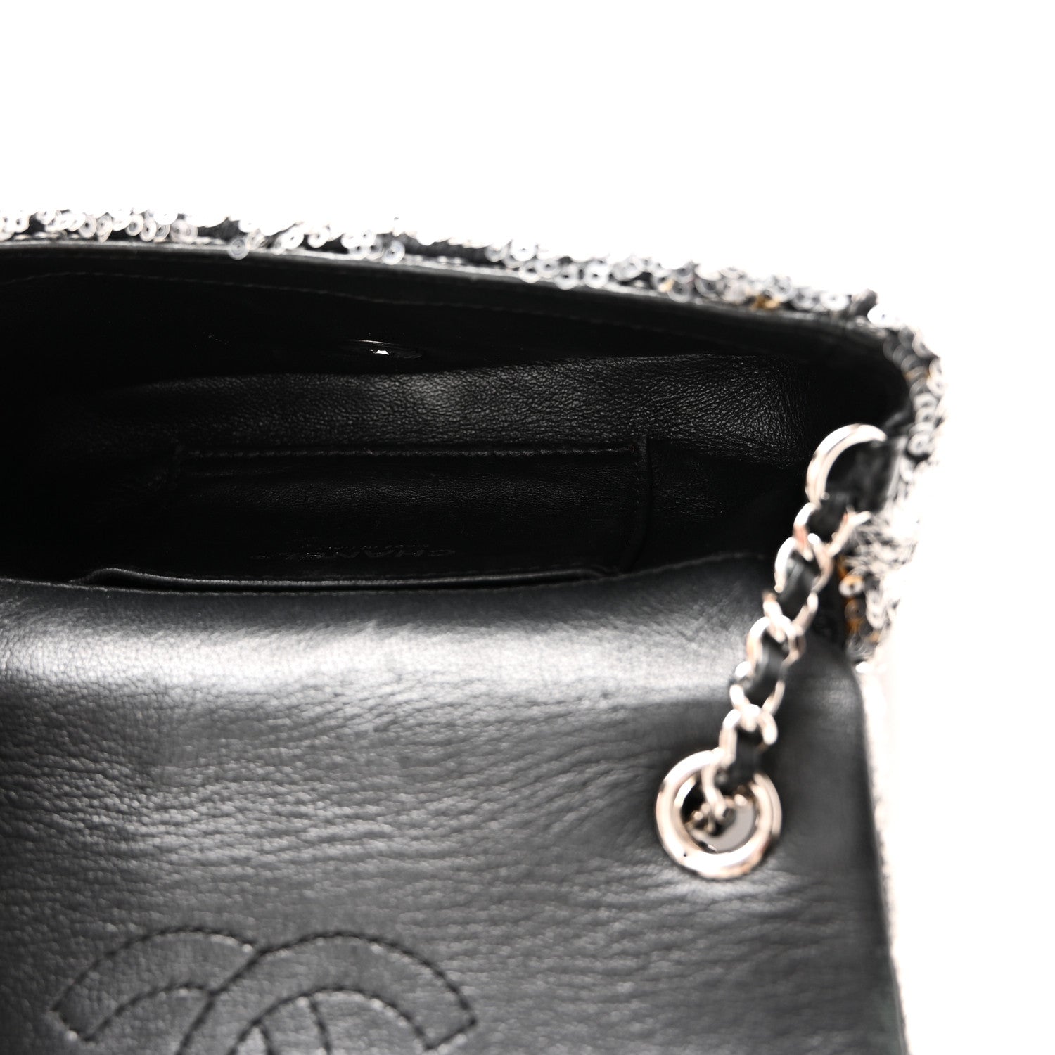 Chanel Sequin Mini Rectangular Single Flap Black 5 of 10