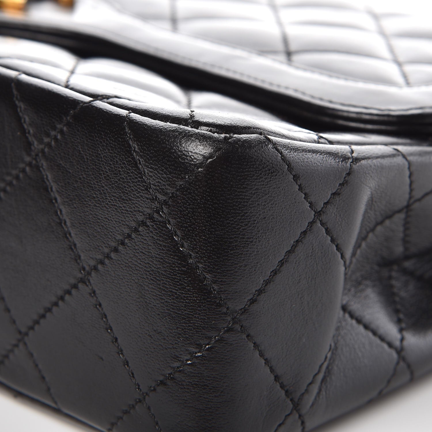 Chanel Lambskin Quilted Medium Double Flap Black 8 of 11