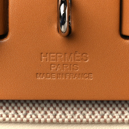 Hermes Vache Hunter Toile H Brides de Gala Herbag Zip Retourne 31 PM Natural 7 of 15