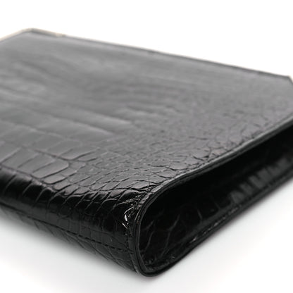 Salvatore Ferragamo Crocodile Frame Clutch Black 8 of 9