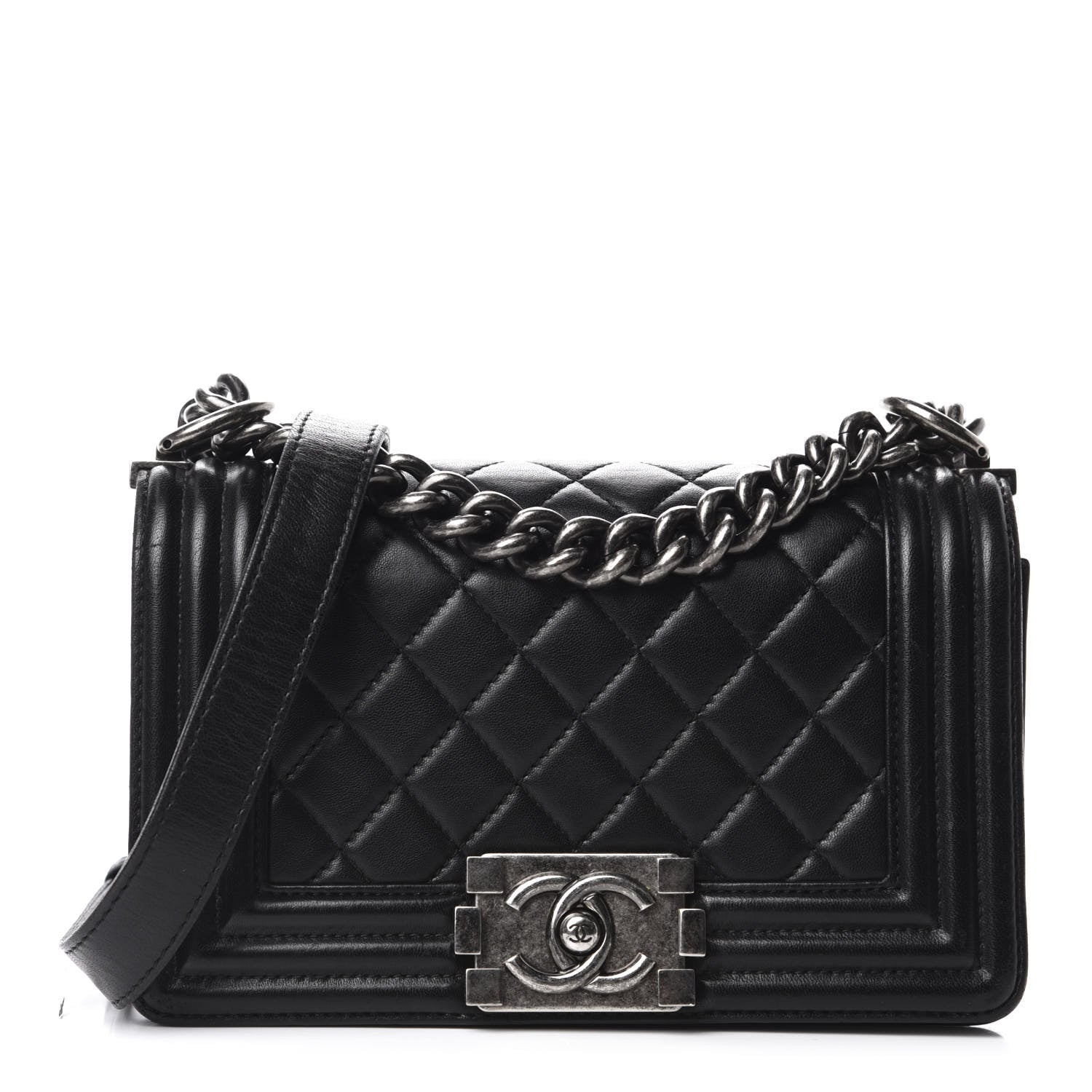 Chanel Lambskin Quilted Small Boy Flap Black 1 of 10