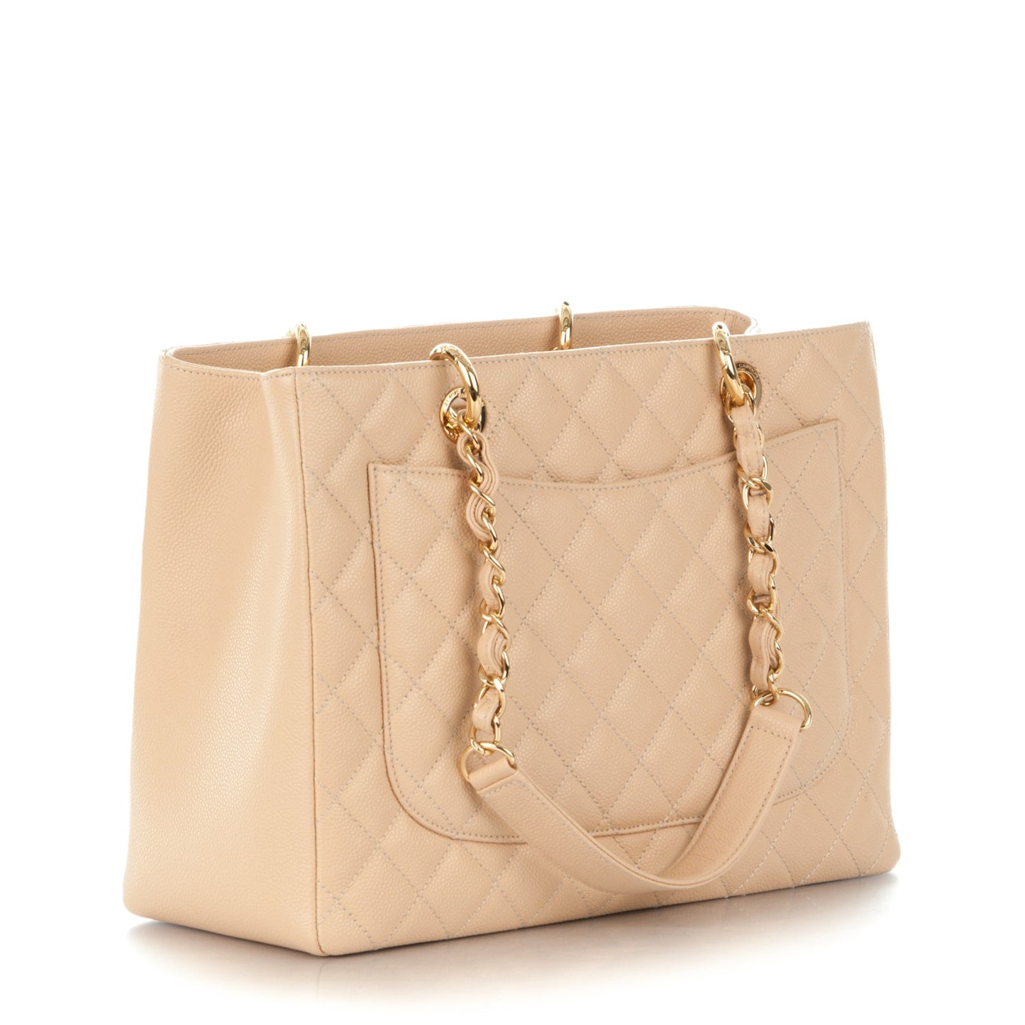 Caviar Quilted Grand Shopping Tote GST Beige Clair
