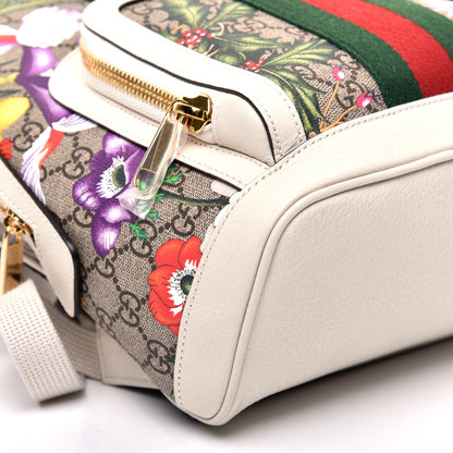 Gucci GG Supreme Monogram Flora Web Small Ophidia Day Backpack White 5 of 11