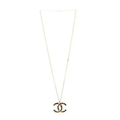 Chanel Metal CC Paris Button Necklace Gold 3 of 5