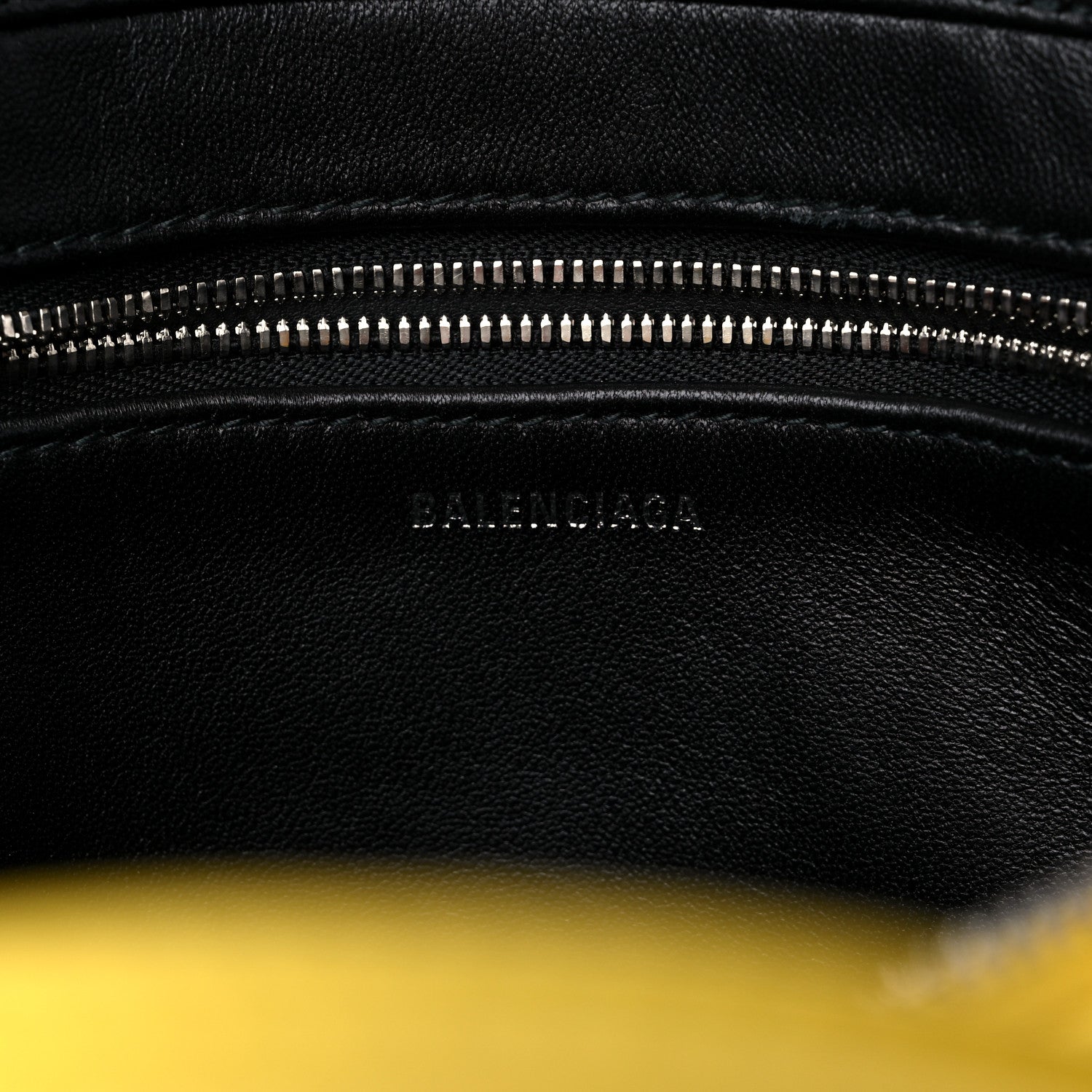 Balenciaga Shiny Day Calfskin Logo XS Triangle Duffle Jaune Black 5 of 12