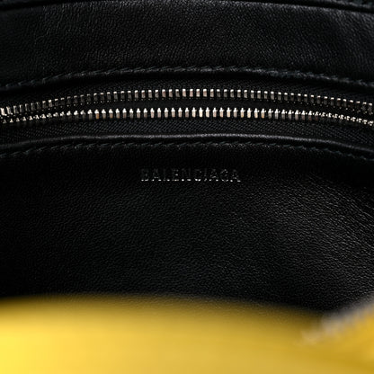 Balenciaga Shiny Day Calfskin Logo XS Triangle Duffle Jaune Black 5 of 12