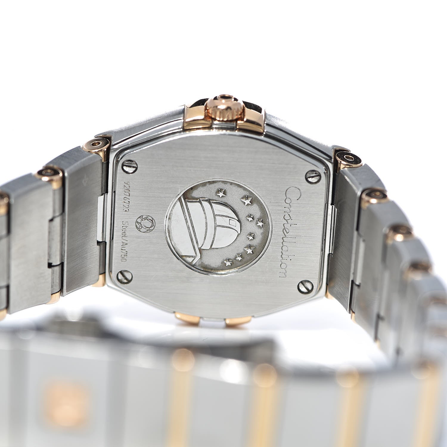 Omega Stainless Steel 18K Yellow Gold Diamond Bezel Mother of Pearl 24mm Constellation Quartz Watch 123.25.24.60.57.002 5 of 6