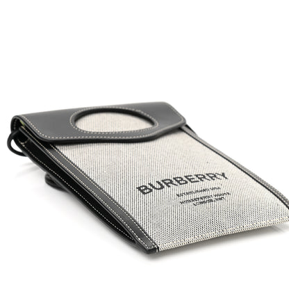 Burberry Cotton Canvas Calfskin Two Tone Phone Case Black 8 of 9