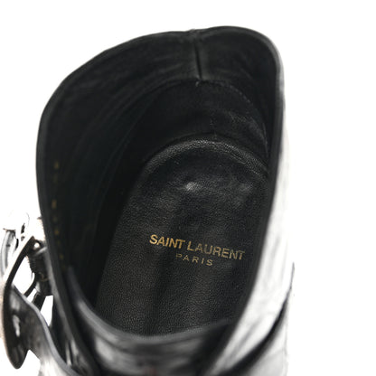 Saint Laurent Calfskin Crocodile Embossed Mens Dixon Buckle Ankle Boots 45 Black 8 of 12