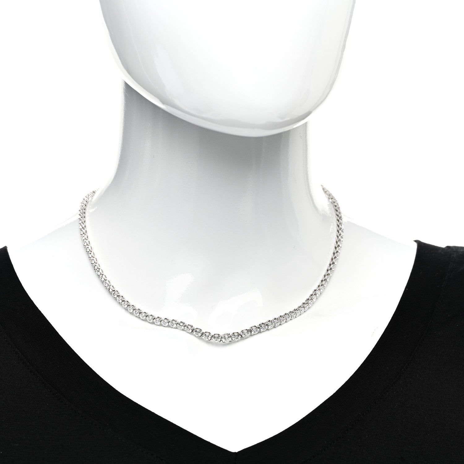Tiffany Platinum Diamond Victoria Graduated Line Necklace 2 of 6