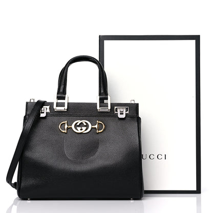 Gucci Grainy Calfskin Small Zumi Top Handle Bag Black 12 of 12