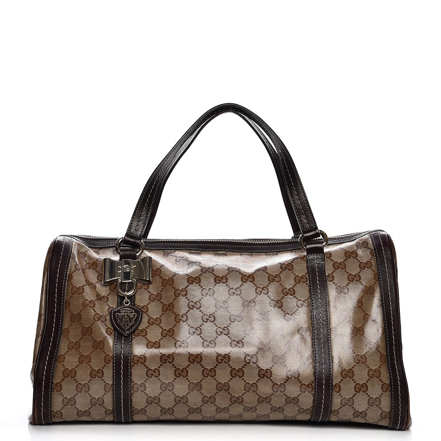 Gucci Crystal Monogram Large Duchessa Boston Dark Brown 1 of 18