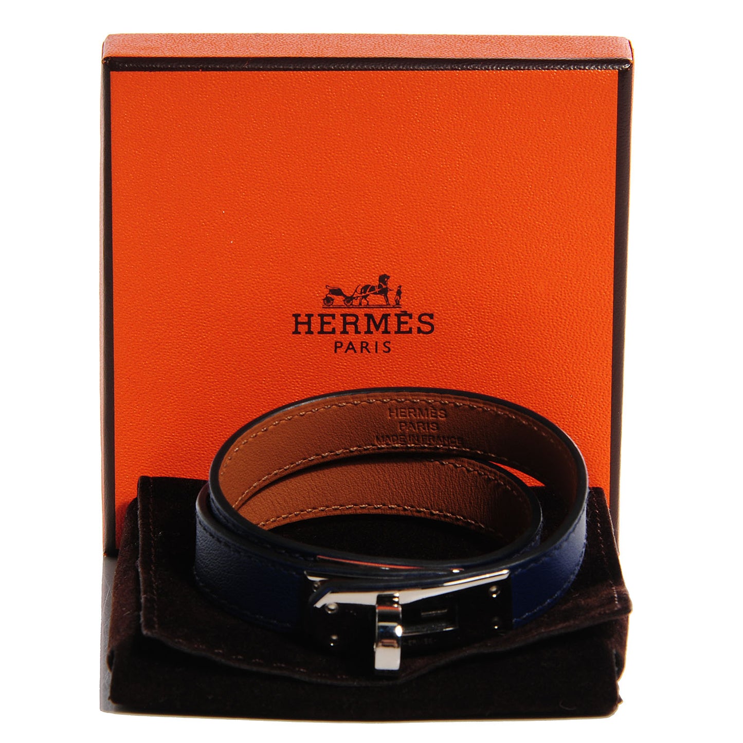 Swift Kelly Double Tour Bracelet Small Bleu Saphir