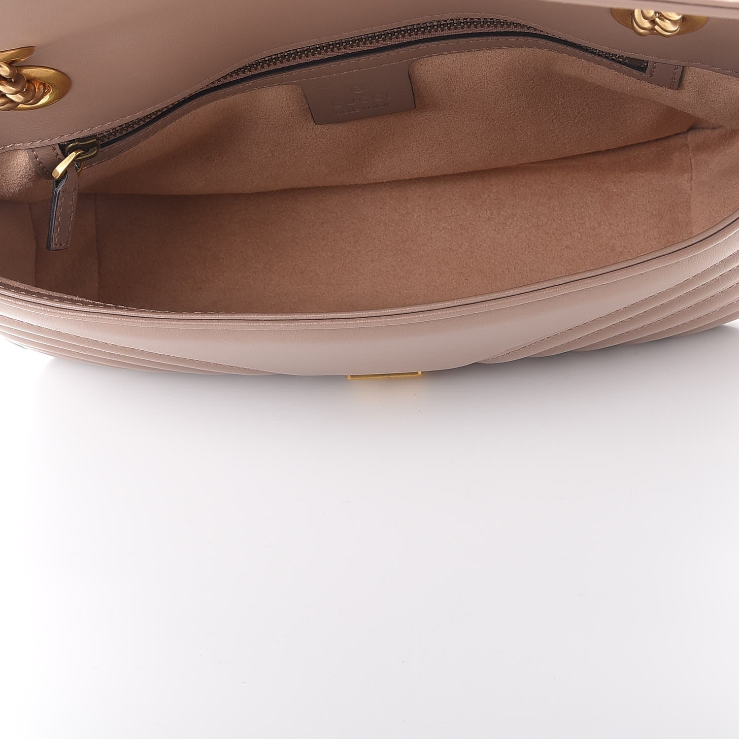 Gucci Calfskin Matelasse Small GG Marmont Shoulder Bag Porcelain Rose 6 of 9