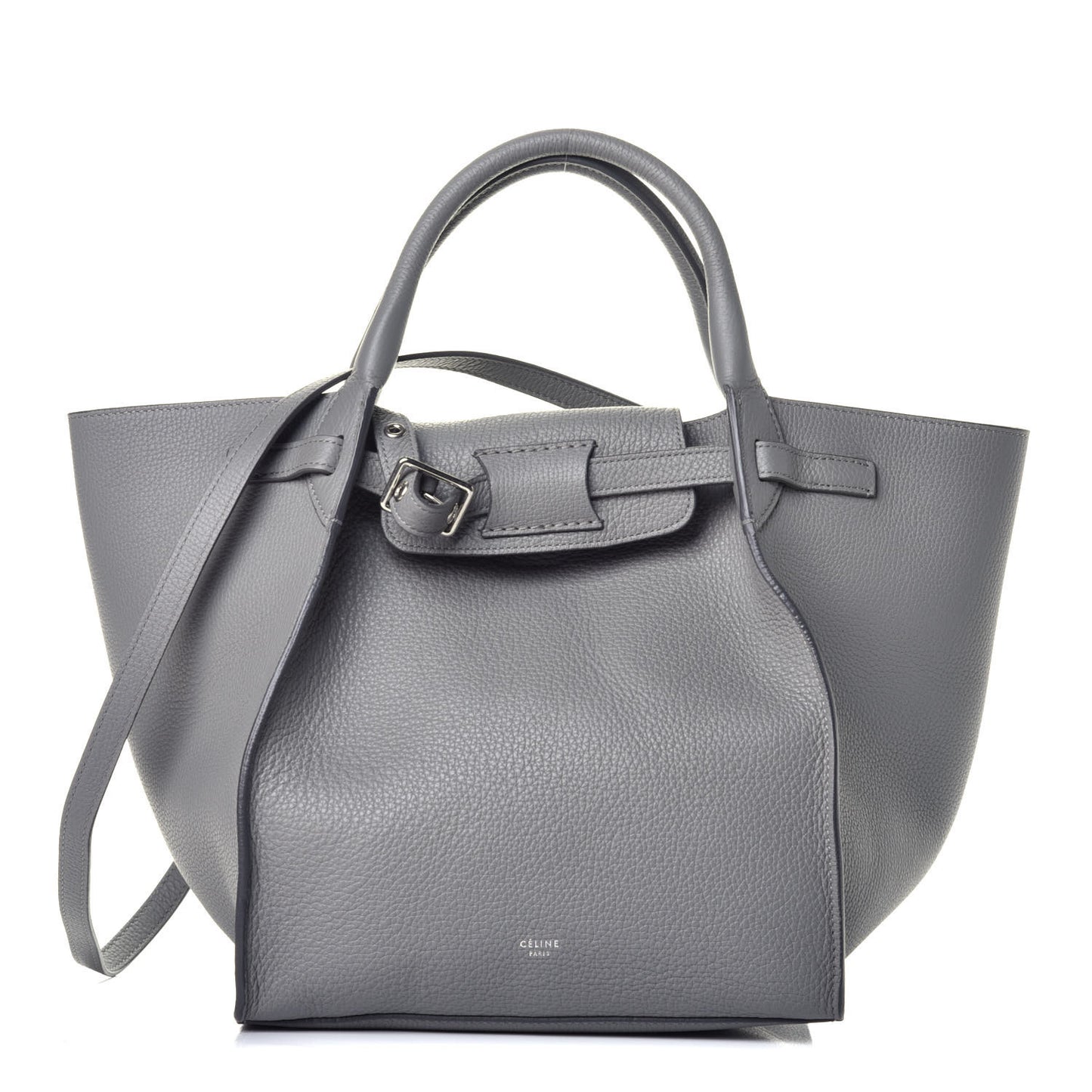Supple Grained Calfskin Small Big Bag Grey