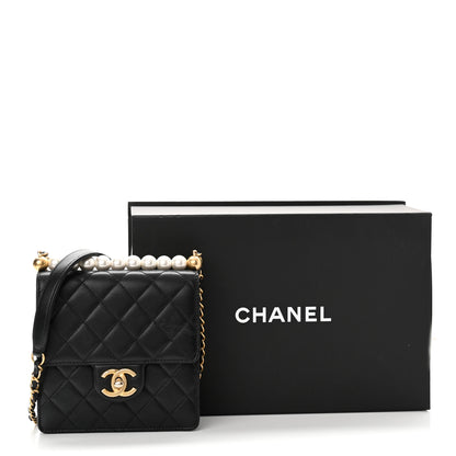 Chanel Goatskin Quilted Chic Pearls Flap Black 12 of 12