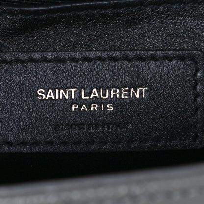 Saint Laurent Grain De Poudre Textured Mixed Matelasse Medium Triquilt Monogram Satchel New Stone 7 of 11