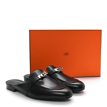 Hermes Goatskin Oz Mules 40 Black 10 of 10