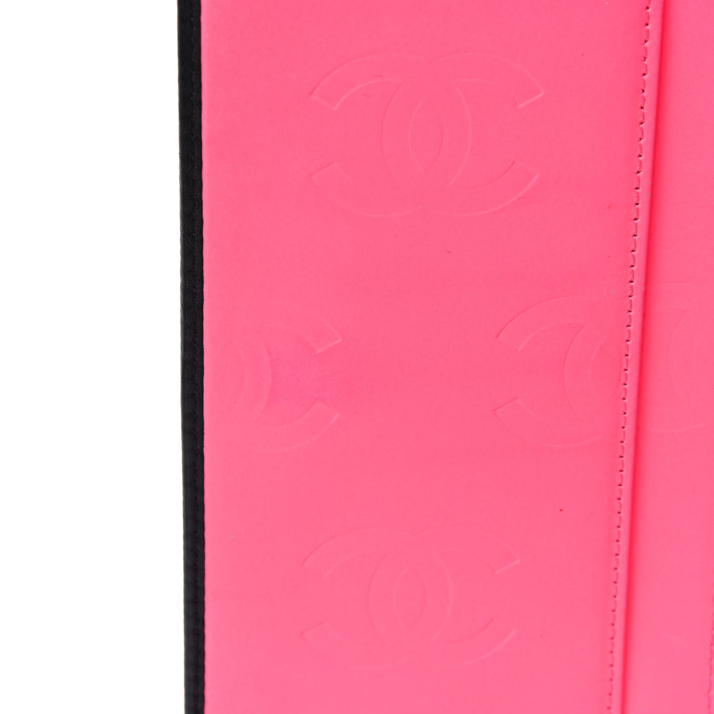 Calfskin Quilted Cambon Long Double Wallet Black