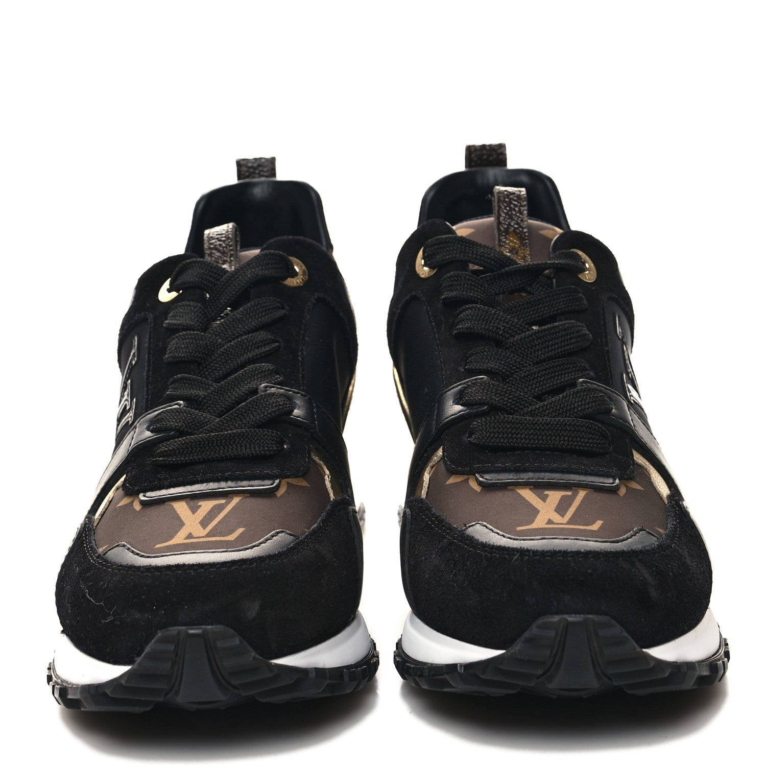 Louis Vuitton Suede Monogram Run Away Sneakers 36 Black 2 of 7