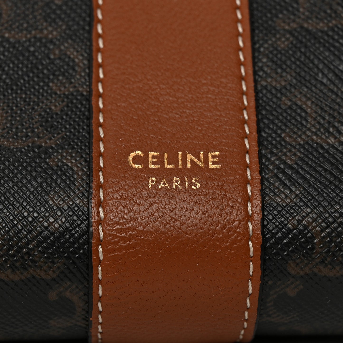 Canvas Triomphe Lambskin Folded Compact Wallet Tan