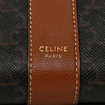 Celine Canvas Triomphe Lambskin Folded Compact Wallet Tan 6 of 8