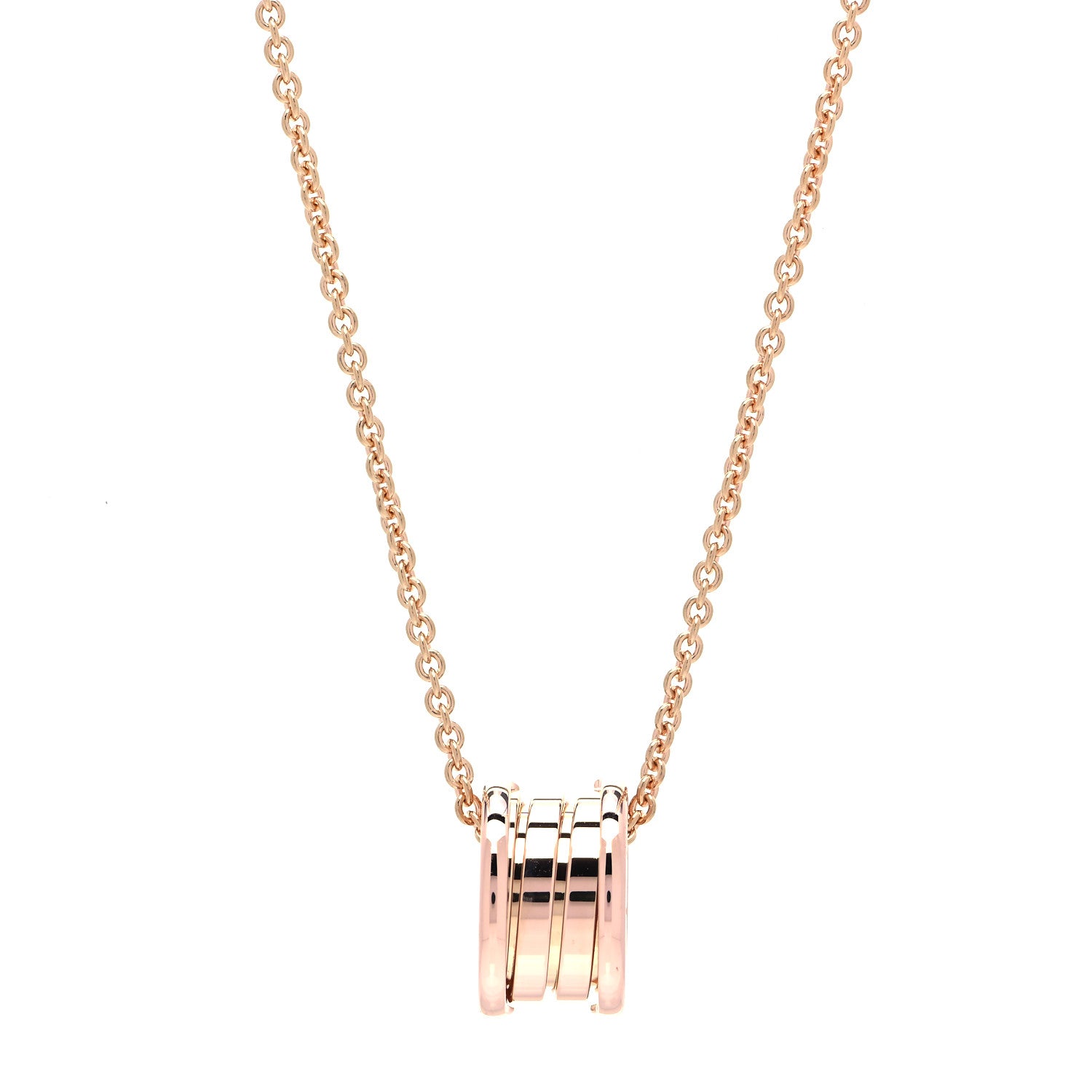 Bulgari 18K Rose Gold B.Zero1 Pendant Necklace 1 of 5