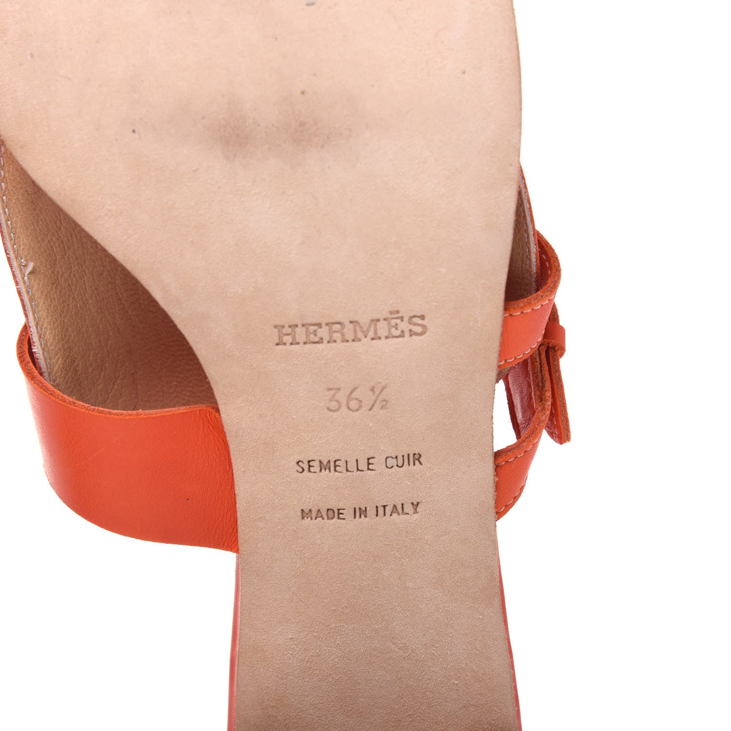 Hermes Calfskin Canvas Buckle Sandals 36.5 6 of 12
