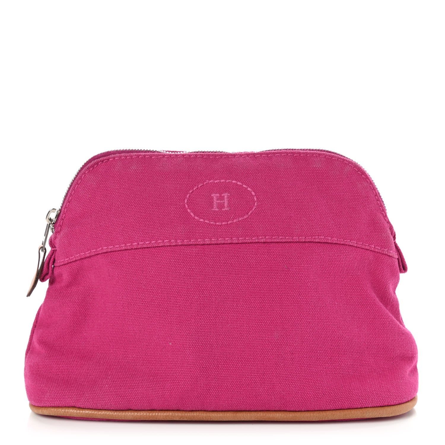 Hermes Cotton Canvas Mini Bolide Travel Cosmetic Pouch Hibiscus 1 of 10