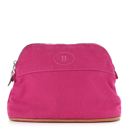 Hermes Cotton Canvas Mini Bolide Travel Cosmetic Pouch Hibiscus 1 of 10